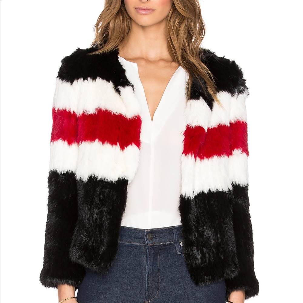 Pam & Gela Knitted Rabbit Fur Coat